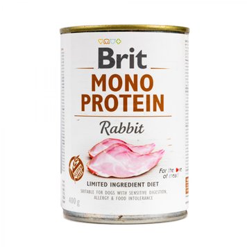 Влажный корм Brit Mono Protein Rabbit для собак, с кроликом, 400 г 28719 фото, изображение