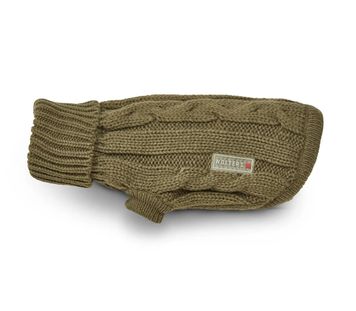 Вязаный свитер для собаки Wolters Cable Knit с узором коса 45 см Оливковый 29616 фото, изображение