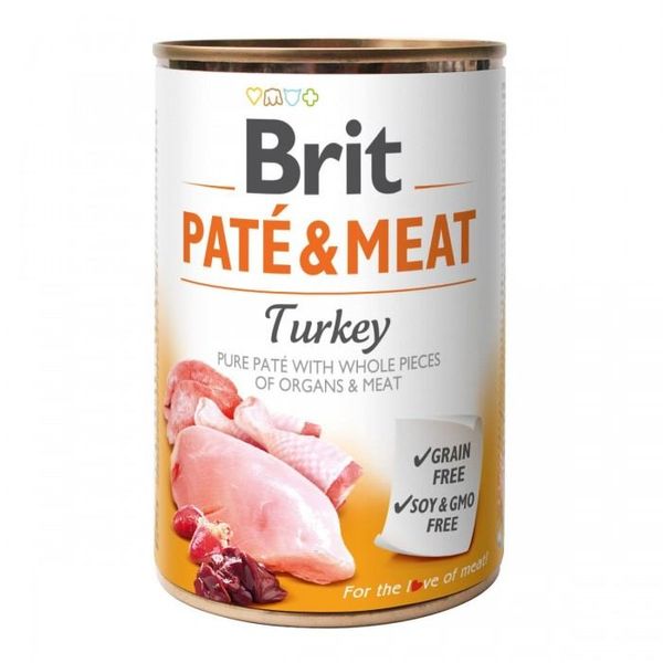 Вологий корм Brit Care Pate & Meat для собак, з індичкою, 400 г 28730 фото, зображення