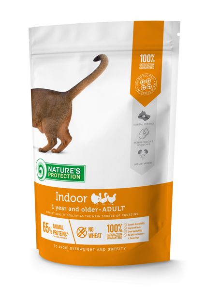 Сухой корм для взрослых кошек живущих в помещении Nature's Protection Indoor 400г 33145 фото, изображение