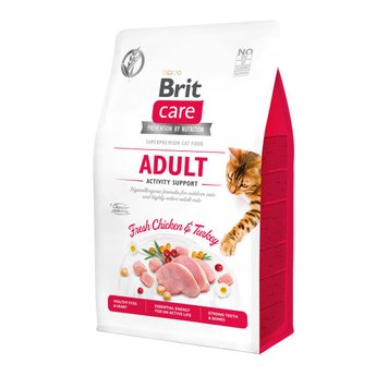 Сухий корм Brit Care Cat GF Adult Activity Support для котів, які живуть на вулиці, індичка та курка, 400 г 28767 фото, зображення