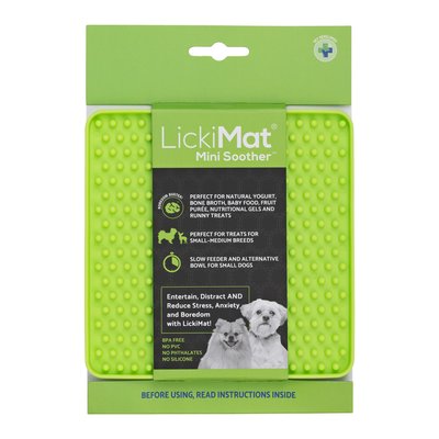 Лизальний килимок антистрес для маленьких собак собак LickiMat Mini Soother Green, м'яка основа 30306 фото, зображення