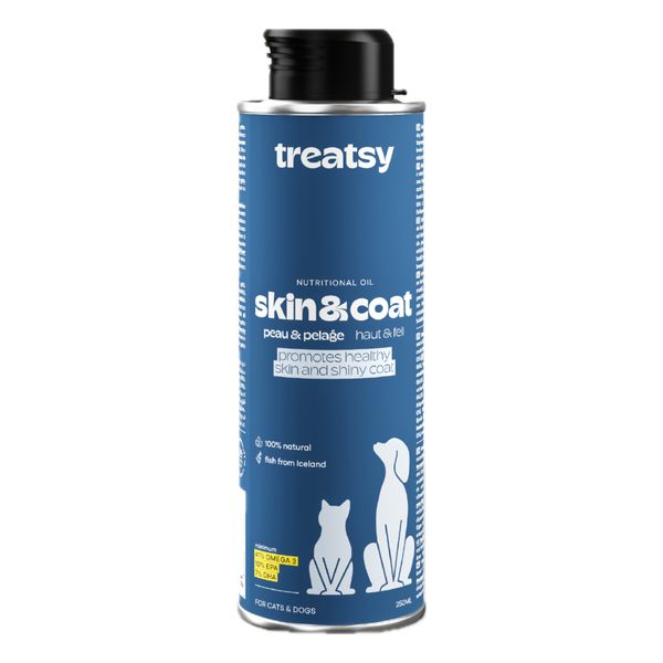 Функциональное масло для шерсти и кожи собак и кошек Treatsy Skin & Coat 250 мл 32746 фото, изображение