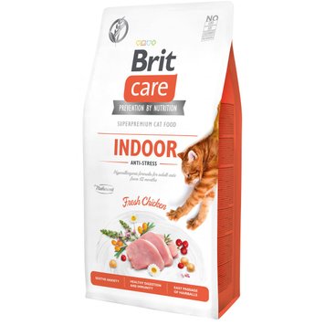 Сухий корм Brit Care Cat GF Indoor Anti-stress для котів, які постійно живуть у приміщенні, курка, 7 кг 28768 фото, зображення