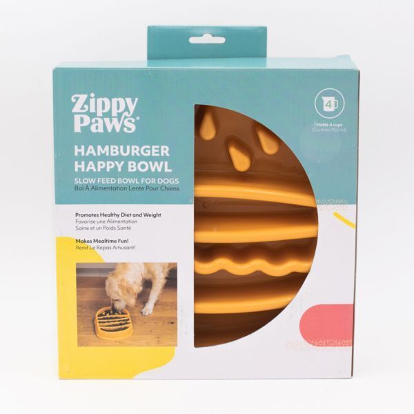 Миска слоуфидер гамбургер для медленного кормления ZippyPaws Happy Bowls Hamburger 28513 фото, изображение