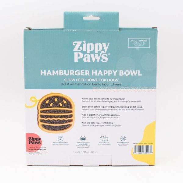 Миска слоуфидер гамбургер для медленного кормления ZippyPaws Happy Bowls Hamburger 28513 фото, изображение