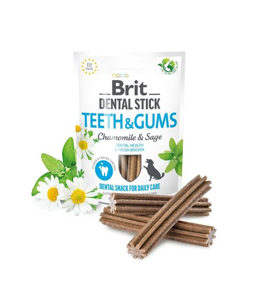 Лакомства для собак Brit Dental Stick Teeth&Gums для зубов и десен 7 шт. 31984 фото, изображение