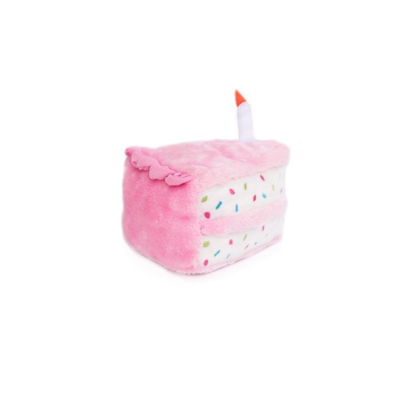 М'яка іграшка для собак торт на день народження ZippyPaws Birthday Cake Pink з пищалкою 28465 фото, зображення