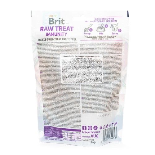 Лакомства для собак Brit Raw Treat Immunity для имунитета 40 г 31986 фото, изображение