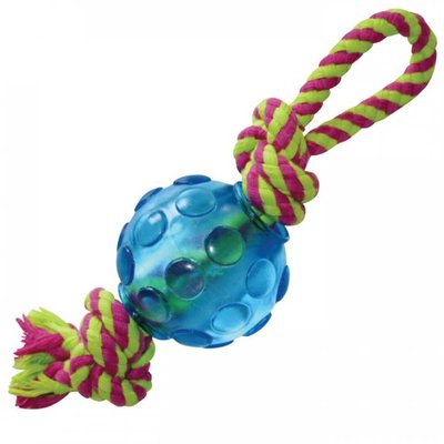 Іграшка для собак Petstages Orka Ball Wrope м'ячик з канатом Mini 26674 фото, зображення