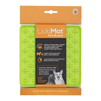 Лизальний килимок антистрес для собак LickiMat Mini Buddy Green, м'яка основа 30312 фото, зображення