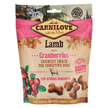 Лакомство для собак Carnilove Dog Crunchy Snack ягненок и клюква 200 г 28603 фото, изображение