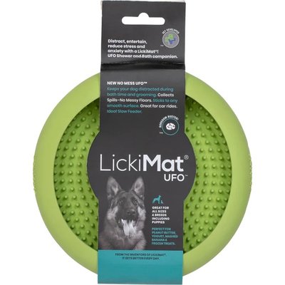 Лизальний килимок антистрес для собак LickiMat UFO Green, для купання та догляду, на присосках 27773 фото, зображення