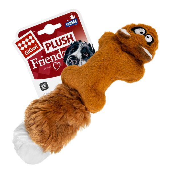 Игрушка для собак белка с 2-мя пищалками GiGwi Plush 24 см 26849 фото, изображение