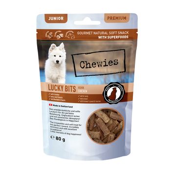 Натуральні ласощі з мʼяса Курки Chewies Lucky Bits для цуценят 80 г 32169 фото, зображення