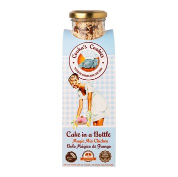 Натуральна суміш для приготування святкового торту для собак Cooka's Cookies Cake In Bottle з Куркою 320 г 32583 фото, зображення