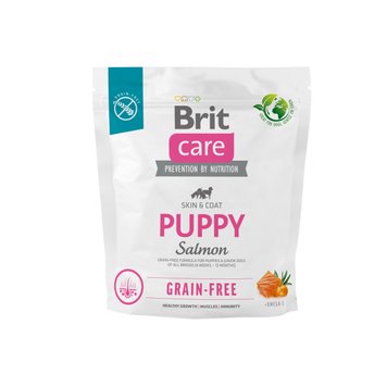 Сухой корм Brit Care Dog Grain-free Puppy для щенков, беззерновой с лососем, 1 кг 28929 фото, изображение