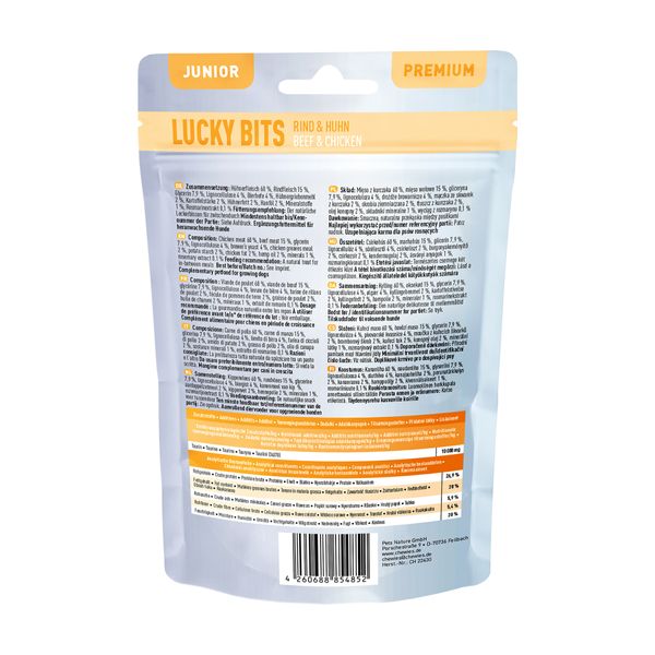 Натуральні ласощі з Яловичини та Курки Chewies Lucky Bits для цуценят 80 г 32170 фото, зображення