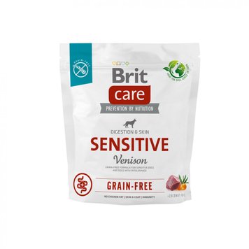 Сухий корм Brit Care Dog Grain-free Sensitive для собак з чутливим травленням, беззерновий з олениною, 1 кг 28943 фото, зображення