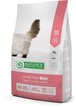 Сухой корм для взрослых кошек с длинной шерстью Nature's Protection Long hair 2кг 33162 фото, изображение