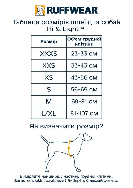 Облегченная шлейка для собак Ruffwear Hi & Light™ XXXS 23-33 см Серый 30812 фото, изображение