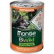 Вологий корм для цуценят Monge Dog Wet Bwild Grain Free Puppy & Junior качка, гарбуз та цукіні 400 г 32030 фото 2 зображення