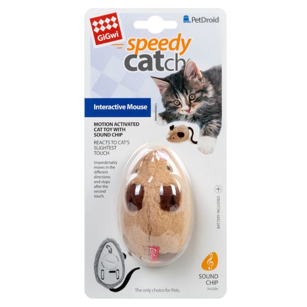 Игрушка для котов интерактивная мышка GiGwi speedy Catch 9 см 26855 фото, изображение