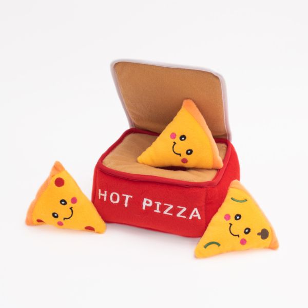 Мягкая игрушка для собак коробка для пиццы ZippyPaws Zippy Burrow Pizza Box с пищалкой 28477 фото, изображение