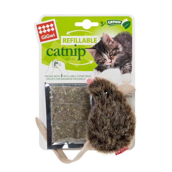 Іграшка для котів мишка з котячою м'ятою GiGwi Catnip 10 см 26857 фото, зображення