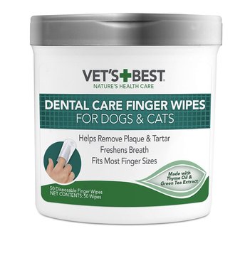 Салфетки для ухода за полостью рта Vet's Best Dental Care Finger Wipes для собак 50 шт. 28439 фото, изображение