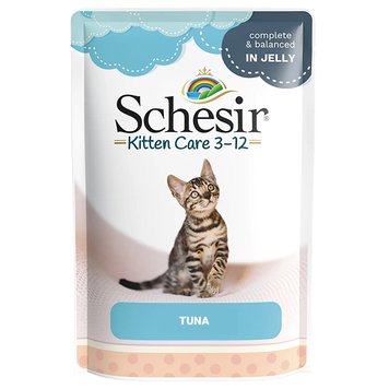 Натуральний вологий корм для кошенят Schesir Kitten Care Тунець 85 г 32685 фото, зображення