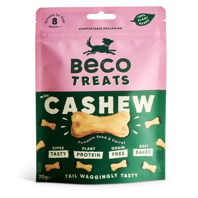 Ласощі для собак Beco Pets Кеш'ю з гарбузовим насінням і морквою 70 г 31366 фото, зображення
