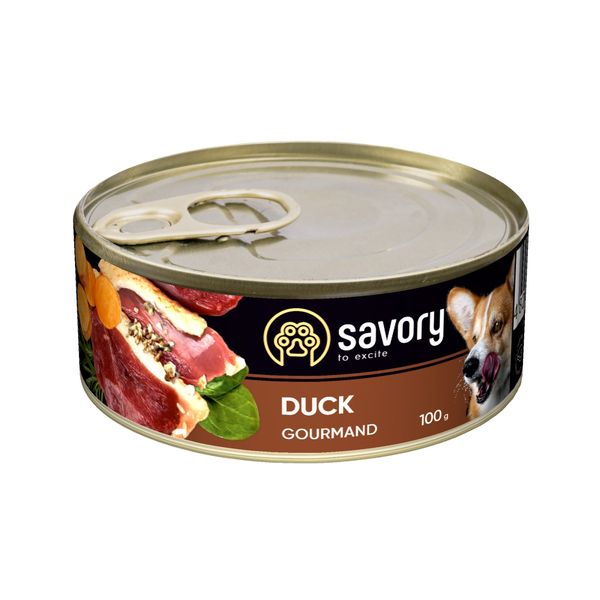 Влажный корм для собак Savory Dog Gourmand Duck с уткой 100 г 28576 фото, изображение