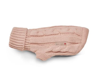В'язаний светр для собаки Wolters Cable Knit з візерунком коси 30 см Рожевий 29586 фото, зображення