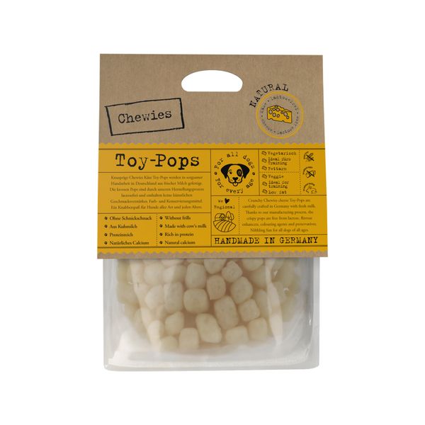 Сирні кульки для собак хрусткі сушені Chewies Toy-Pops Käse Natural 30 г 28445 фото, зображення