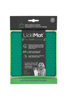 Лизальний килимок антистрес для маленьких собак собак LickiMat Mini Tuff Soother Green, тверда основа 30324 фото, зображення