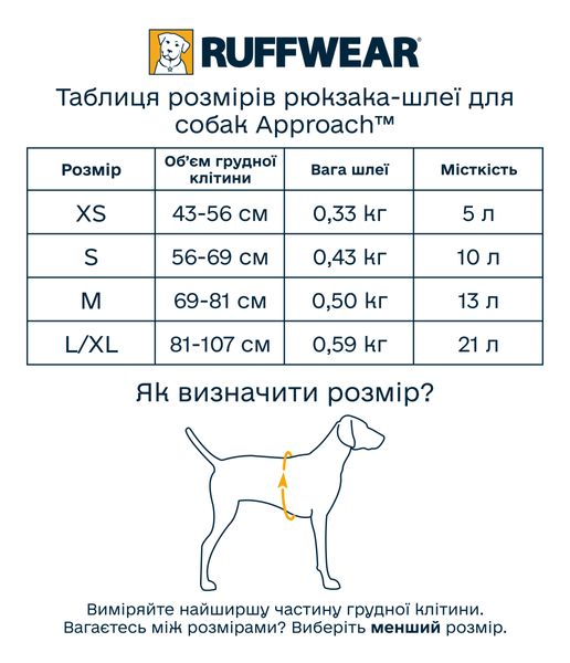 Шлейка-рюкзак для собак Ruffwear Approach™ XS Синій 30969 фото, зображення