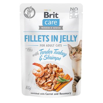 Вологий корм Brit Care Cat Pouch для котів, в желе, ніжна індички з креветками, 85 г 28676 фото, зображення