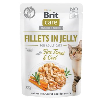 Влажный корм Brit Care Cat Pouch для кошек, в желе, треска и форель, 85 г 28677 фото, изображение