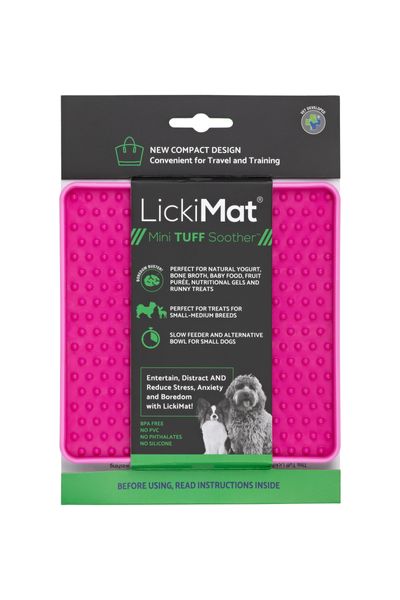 Лизальний килимок антистрес для маленьких собак собак LickiMat Mini Tuff Soother Pink, тверда основа 30326 фото, зображення