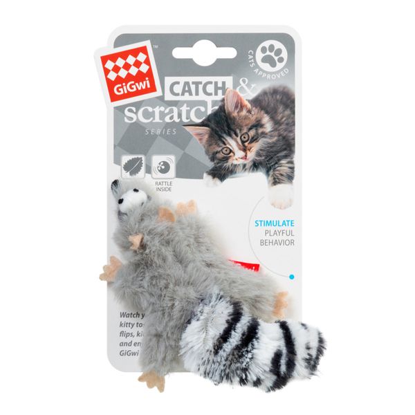 Игрушка для котов енот с кошачей мятой GiGwi Catch&scratch 8 см 26861 фото, изображение