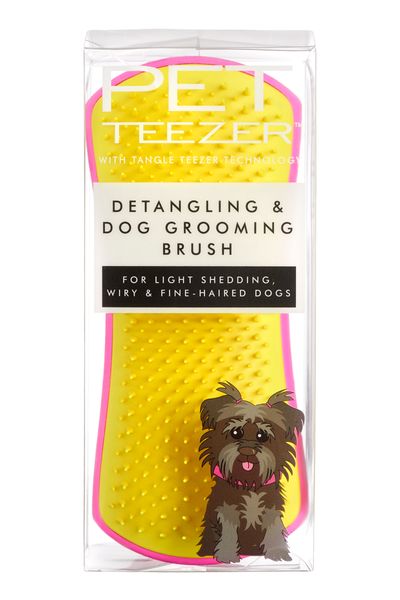 Щітка для розплутування вовни собаки Pet Teezer Detangling & Grooming рожевий/жовтий 27079 фото, зображення