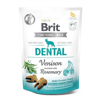 Функциональные лакомства Brit Care Dental оленина с розмарином для собак 150 г 29053 фото, изображение