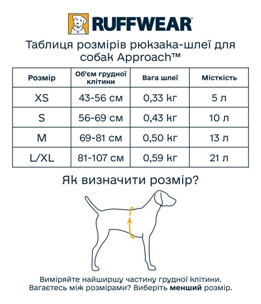 Шлейка-рюкзак для собак Ruffwear Approach™ XS Помаранчевий 30973 фото, зображення