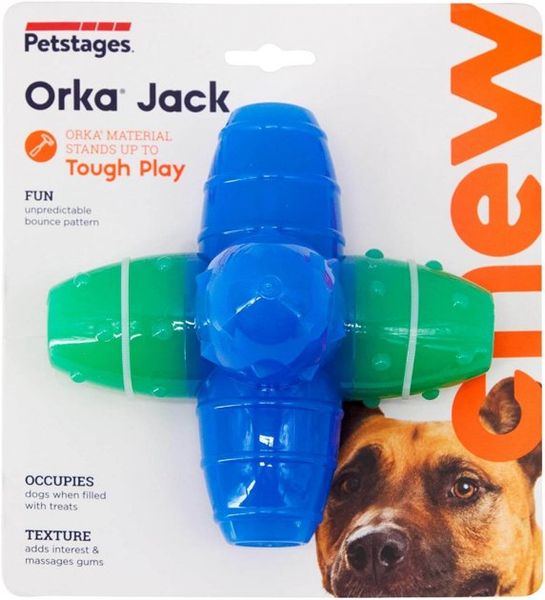 Игрушка для собак Petstages Orka Jack Multi с отверстиями для лакомств 26691 фото, изображение