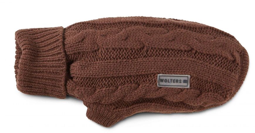 Вязаный свитер для собаки Wolters Cable Knit с узором коса 25 см Коричневый 29591 фото, изображение