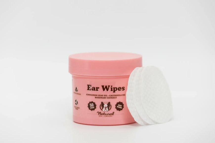 Салфетки для гигиены ушей Ear Wipes Natural Dog Company 50 шт 32719 фото, изображение