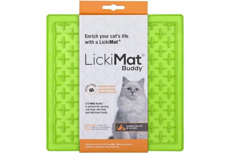 Лизальний килимок антистрес для котів LickiMat Buddy Green Cat, м'яка основа 27788 фото, зображення