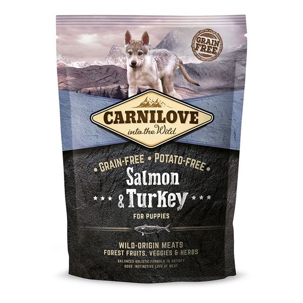 Сухий корм для цуценят Carnilove Salmon & Turkey з лососем та індичкою 1,5 кг 29029 фото, зображення