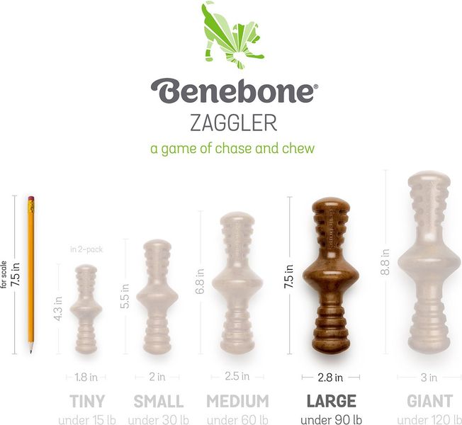 Жевательные игрушки для собак Benebone Zaggler Bacon L бекон 27968 фото, изображение